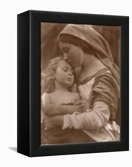 Portrait of Mother and Child (Sepia Photo)-Julia Margaret Cameron-Framed Premier Image Canvas