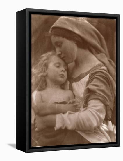 Portrait of Mother and Child (Sepia Photo)-Julia Margaret Cameron-Framed Premier Image Canvas