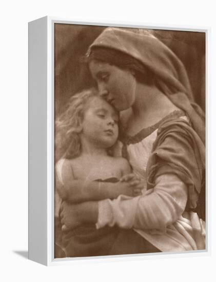 Portrait of Mother and Child (Sepia Photo)-Julia Margaret Cameron-Framed Premier Image Canvas