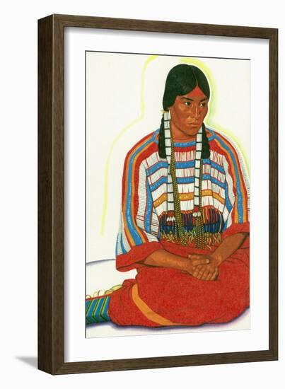 Portrait of Mountain Flower, a Blackfeet Maiden-Lantern Press-Framed Art Print