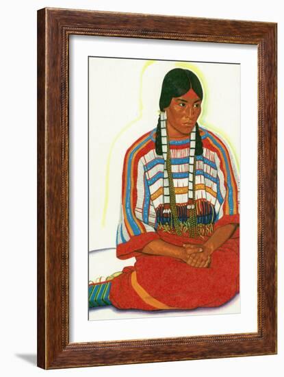 Portrait of Mountain Flower, a Blackfeet Maiden-Lantern Press-Framed Art Print