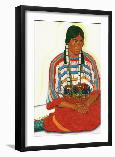 Portrait of Mountain Flower, a Blackfeet Maiden-Lantern Press-Framed Art Print