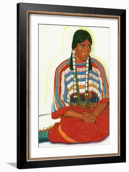 Portrait of Mountain Flower, a Blackfeet Maiden-Lantern Press-Framed Art Print