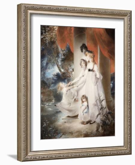 Portrait of Mrs Ayscoghe Boucherett with Her Two Eldest Children, 1794-Thomas Lawrence-Framed Giclee Print