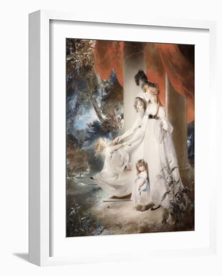 Portrait of Mrs Ayscoghe Boucherett with Her Two Eldest Children, 1794-Thomas Lawrence-Framed Giclee Print