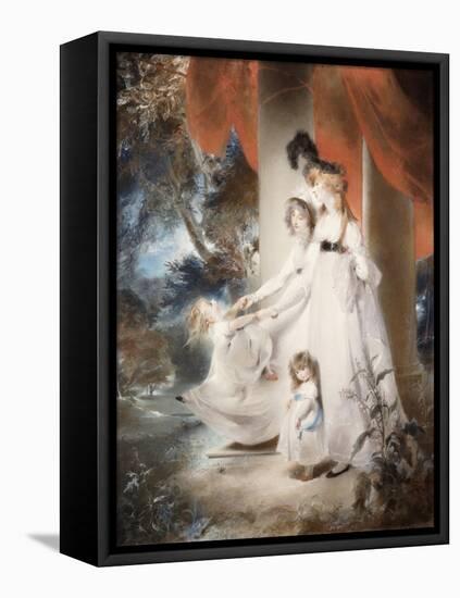 Portrait of Mrs Ayscoghe Boucherett with Her Two Eldest Children, 1794-Thomas Lawrence-Framed Premier Image Canvas