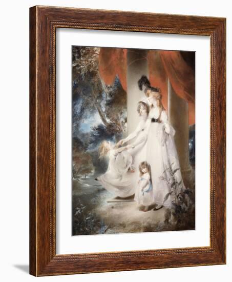 Portrait of Mrs Ayscoghe Boucherett with Her Two Eldest Children, 1794-Thomas Lawrence-Framed Giclee Print