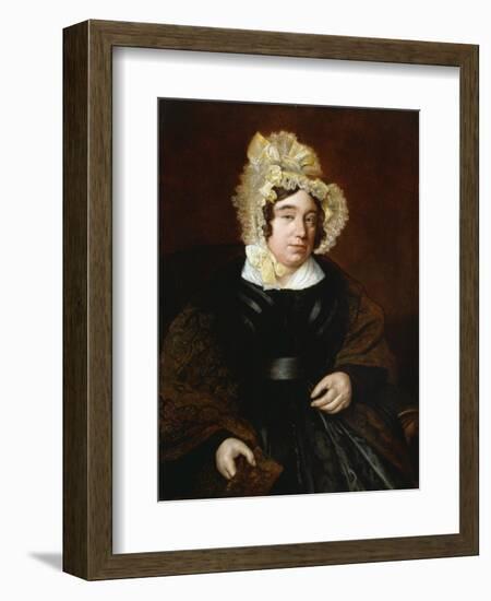 Portrait of Mrs. Edward Cross, Seated Half-Length in a Dark Satin Dress with a Paisley Shawl-Jacques-Laurent Agasse-Framed Giclee Print