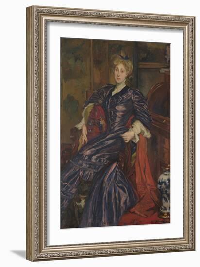 Portrait of Mrs Emily Montgomery-Lang, 1911 (Oil on Canvas)-Jacques-emile Blanche-Framed Giclee Print