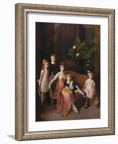 Portrait of Mrs Francis P. Garvan and Her Four Children, 1921 (Oil on Canvas)-Philip Alexius De Laszlo-Framed Giclee Print