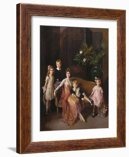 Portrait of Mrs Francis P. Garvan and Her Four Children, 1921 (Oil on Canvas)-Philip Alexius De Laszlo-Framed Giclee Print