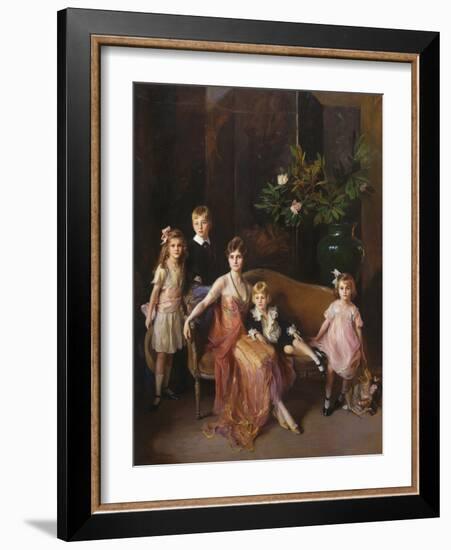 Portrait of Mrs Francis P. Garvan and Her Four Children, 1921 (Oil on Canvas)-Philip Alexius De Laszlo-Framed Giclee Print