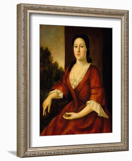 Portrait of Mrs John Greenleaf, Nee Priscilla Brown (B.1725) C.1748 (Oil on Canvas)-John Greenwood-Framed Giclee Print