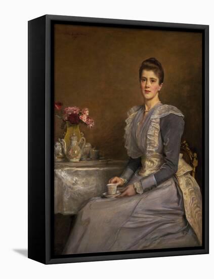 Portrait of Mrs. Joseph Chamberlain (1864-1957), 1891 (Oil on Canvas)-John Everett Millais-Framed Premier Image Canvas