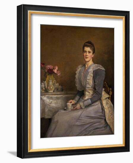 Portrait of Mrs. Joseph Chamberlain (1864-1957), 1891 (Oil on Canvas)-John Everett Millais-Framed Giclee Print