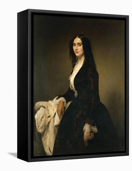 Portrait of Mrs Matilde Juva Branca-Francesco Hayez-Framed Premier Image Canvas