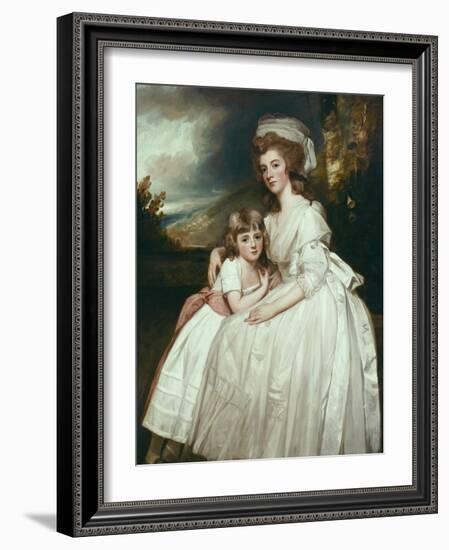 Portrait of Mrs Richard Pryce Corbet and Her Daughter, 1780-George Romney-Framed Giclee Print