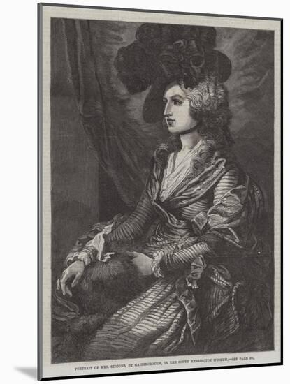 Portrait of Mrs Siddons, in the South Kensington Museum-Thomas Gainsborough-Mounted Giclee Print
