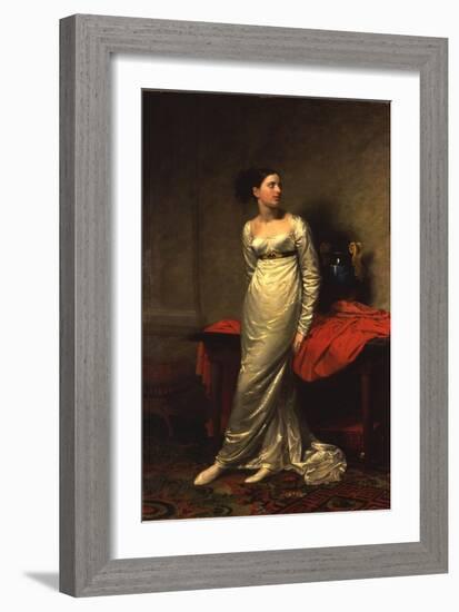 Portrait of Mrs White (Nee Watford), Full Length in a White Silk Dress, 1809-George Dawe-Framed Giclee Print