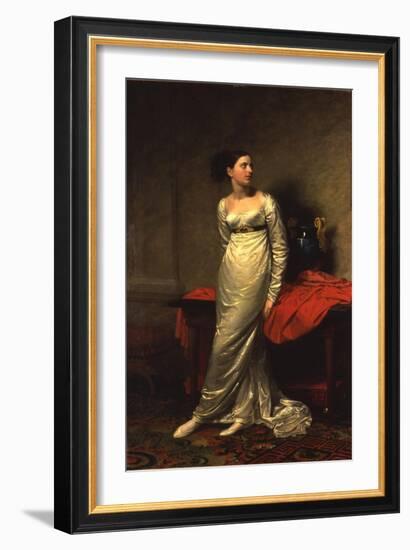 Portrait of Mrs White (Nee Watford), Full Length in a White Silk Dress, 1809-George Dawe-Framed Giclee Print