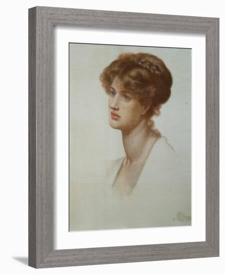 Portrait of Mrs. William J. Stillman, Nee Marie Spartali, Bust Length, 1869-Dante Gabriel Rossetti-Framed Giclee Print