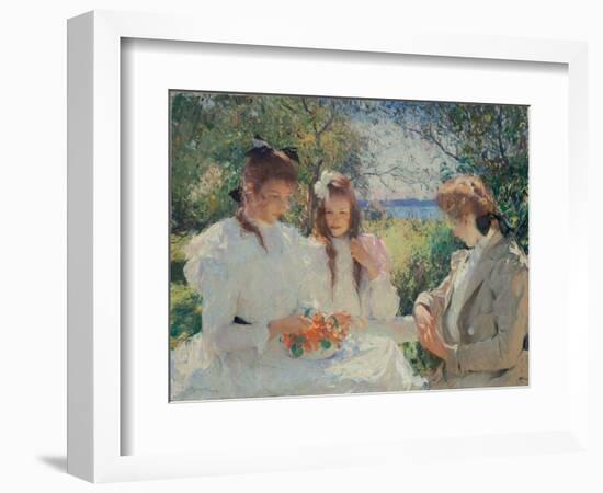 Portrait of My Daughters, 1907 (Oil on Canvas)-Frank Weston Benson-Framed Giclee Print