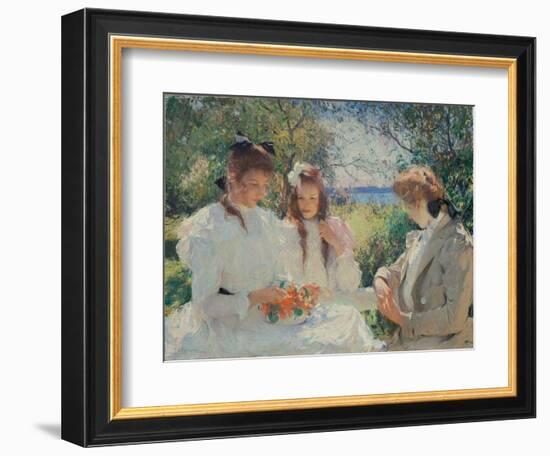 Portrait of My Daughters, 1907 (Oil on Canvas)-Frank Weston Benson-Framed Giclee Print