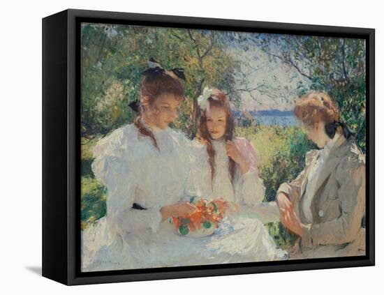 Portrait of My Daughters, 1907 (Oil on Canvas)-Frank Weston Benson-Framed Premier Image Canvas