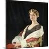 Portrait of Nancy Oswald Smith, Seated Half Length, in a Red Fur-Lined Coat, 1915-Sir William Orpen-Mounted Giclee Print