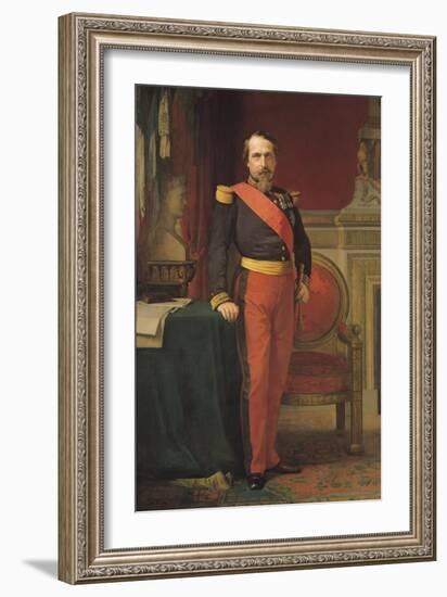 Portrait of Napoleon III (1808-73) 1862-Hippolyte Flandrin-Framed Giclee Print