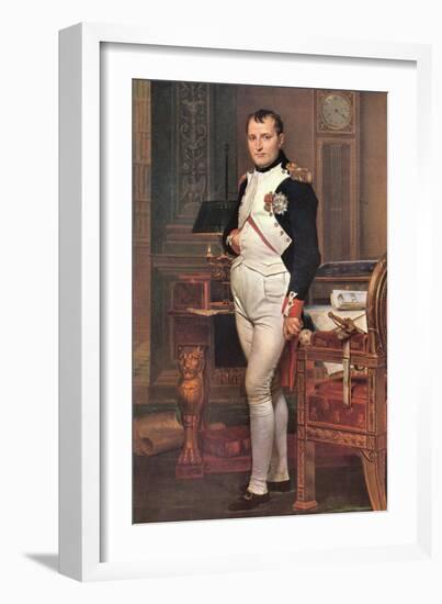 Portrait of Napoleon In His Work Room-Jacques-Louis David-Framed Art Print