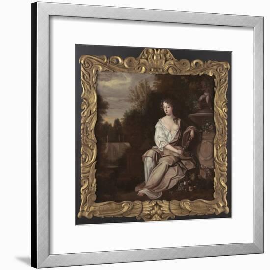 Portrait of Nell Gywn with Frame, 1670s-Sir Peter Lely-Framed Giclee Print