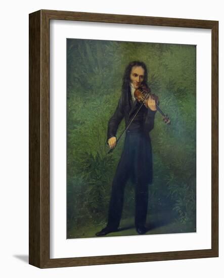 Portrait of Niccolò Paganini (1782-184), 1830-1831-Georg Friedrich Kersting-Framed Giclee Print