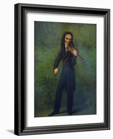 Portrait of Niccolò Paganini (1782-184), 1830-1831-Georg Friedrich Kersting-Framed Giclee Print