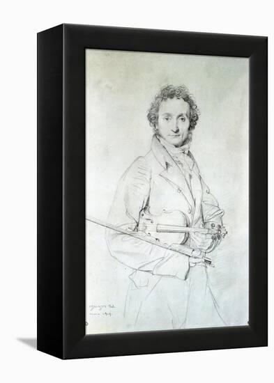 Portrait of Niccolo Paganini (1782-1840) 1819-Jean-Auguste-Dominique Ingres-Framed Premier Image Canvas