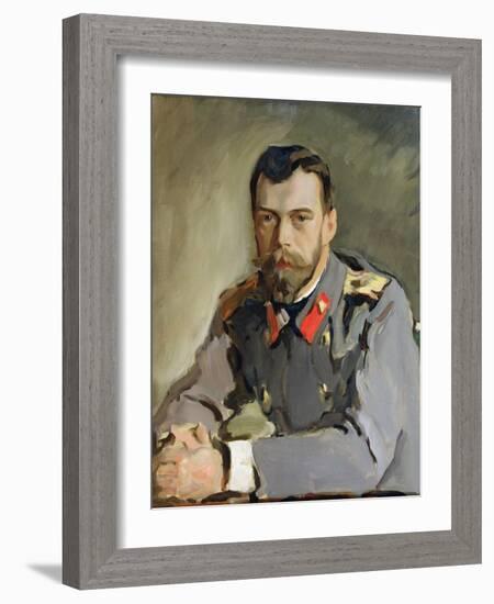 Portrait of Nicholas Ii, 1900-Valentin Aleksandrovich Serov-Framed Giclee Print