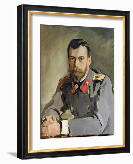 Portrait of Nicholas Ii, 1900-Valentin Aleksandrovich Serov-Framed Giclee Print