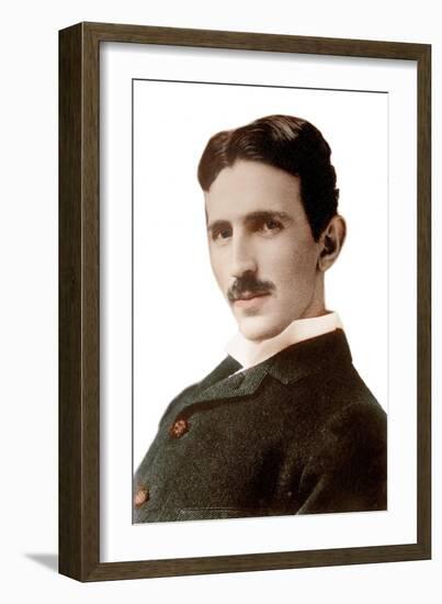 Portrait of Nikola Tesla (1856-1943) (Nikolaj) - Croatian-Born Serb Engineer, Physicist and Invento-Napoleon Sarony-Framed Giclee Print