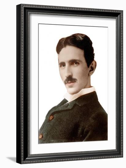 Portrait of Nikola Tesla (1856-1943) (Nikolaj) - Croatian-Born Serb Engineer, Physicist and Invento-Napoleon Sarony-Framed Giclee Print
