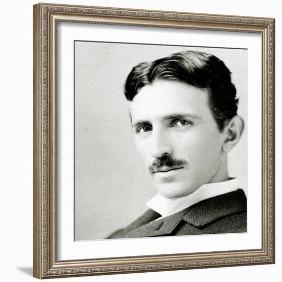 Portrait of Nikola Tesla, 1890 (Photo)-Napoleon Sarony-Framed Giclee Print