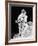 Portrait of Nude Woman Holding Flowers-null-Framed Photo