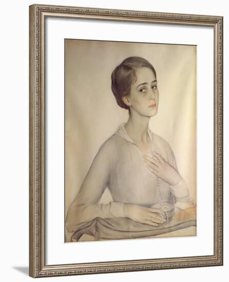 Portrait of Olga Spesivtseva, 1917-Savelij Abramovich Sorin-Framed Giclee Print