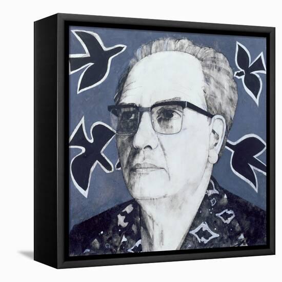 Portrait of Olivier Messiaen, Illustration for 'The Sunday Times', 1970s-Barry Fantoni-Framed Premier Image Canvas