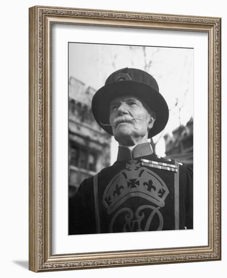 Portrait of One of the Yeomen Guards, known as "Beefeaters", Who Work at the Tower of London-Ian Smith-Framed Photographic Print