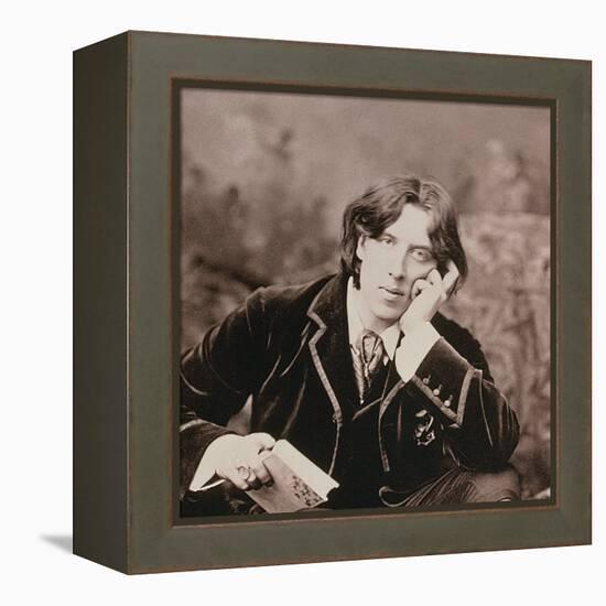 Portrait of Oscar Wilde (1854-1900), 1882 (B/W Photo) (Detail of 87436)-Napoleon Sarony-Framed Premier Image Canvas