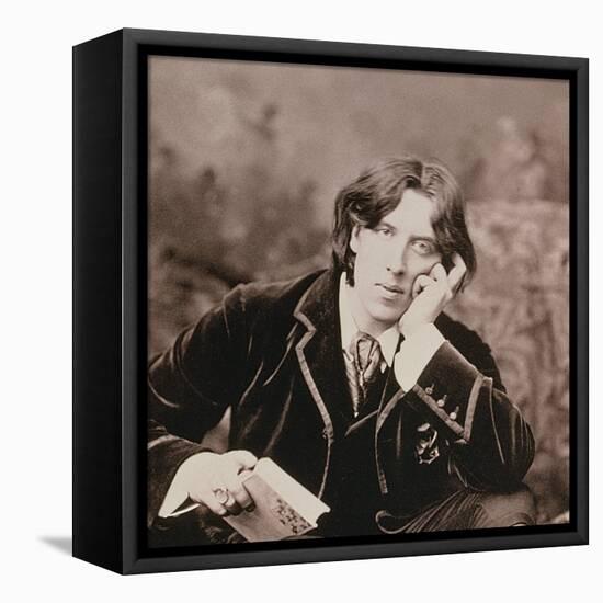 Portrait of Oscar Wilde (1854-1900), 1882 (B/W Photo) (Detail of 87436)-Napoleon Sarony-Framed Premier Image Canvas