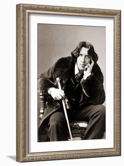 Portrait of Oscar Wilde, C.1882 (B/W Photo)-Napoleon Sarony-Framed Giclee Print