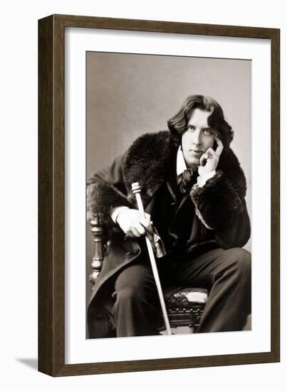 Portrait of Oscar Wilde, C.1882 (B/W Photo)-Napoleon Sarony-Framed Giclee Print