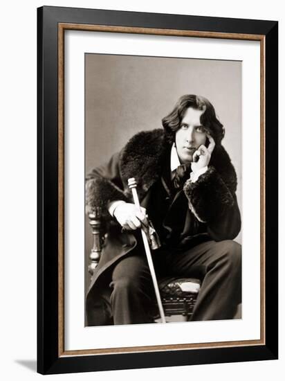 Portrait of Oscar Wilde, C.1882 (B/W Photo)-Napoleon Sarony-Framed Giclee Print