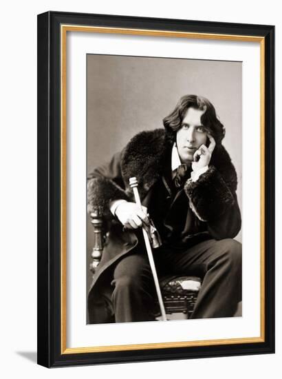 Portrait of Oscar Wilde, C.1882 (B/W Photo)-Napoleon Sarony-Framed Giclee Print